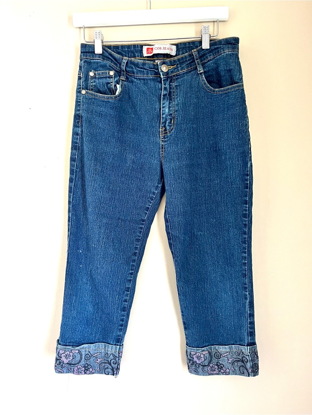 COS Cropped Jeans Embroidered Cuffs